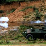 PLA WZ550 ATGM Carrier firing Hj-8 anti-tank missile